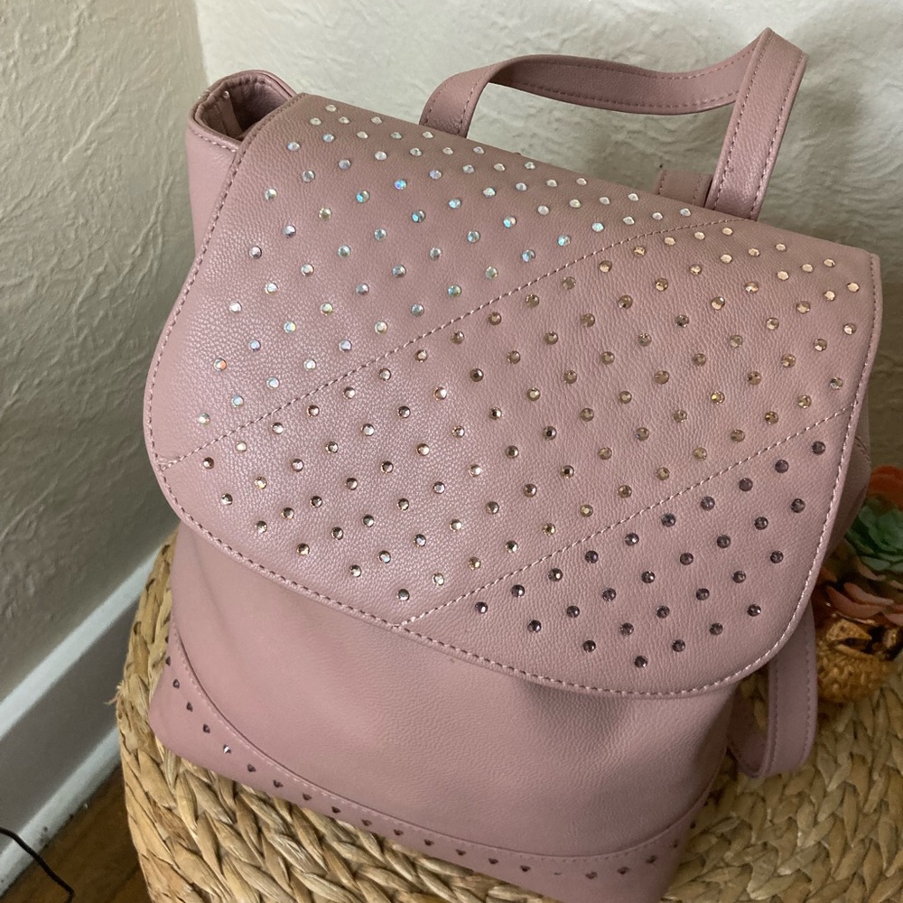 Pink studded backpack